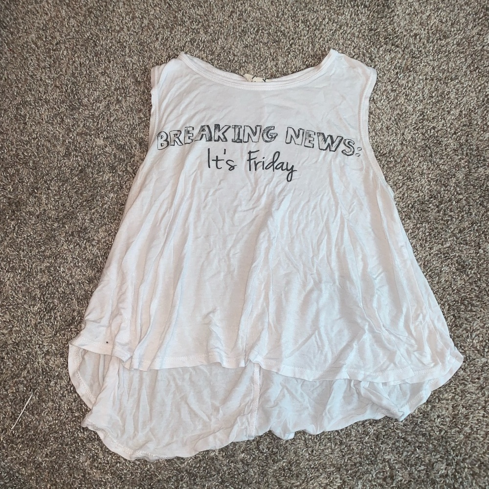 White Breaking News Friday tank top